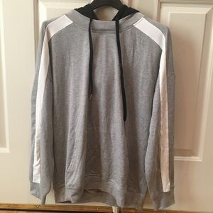 Gray White Hoodie w/ Black hood